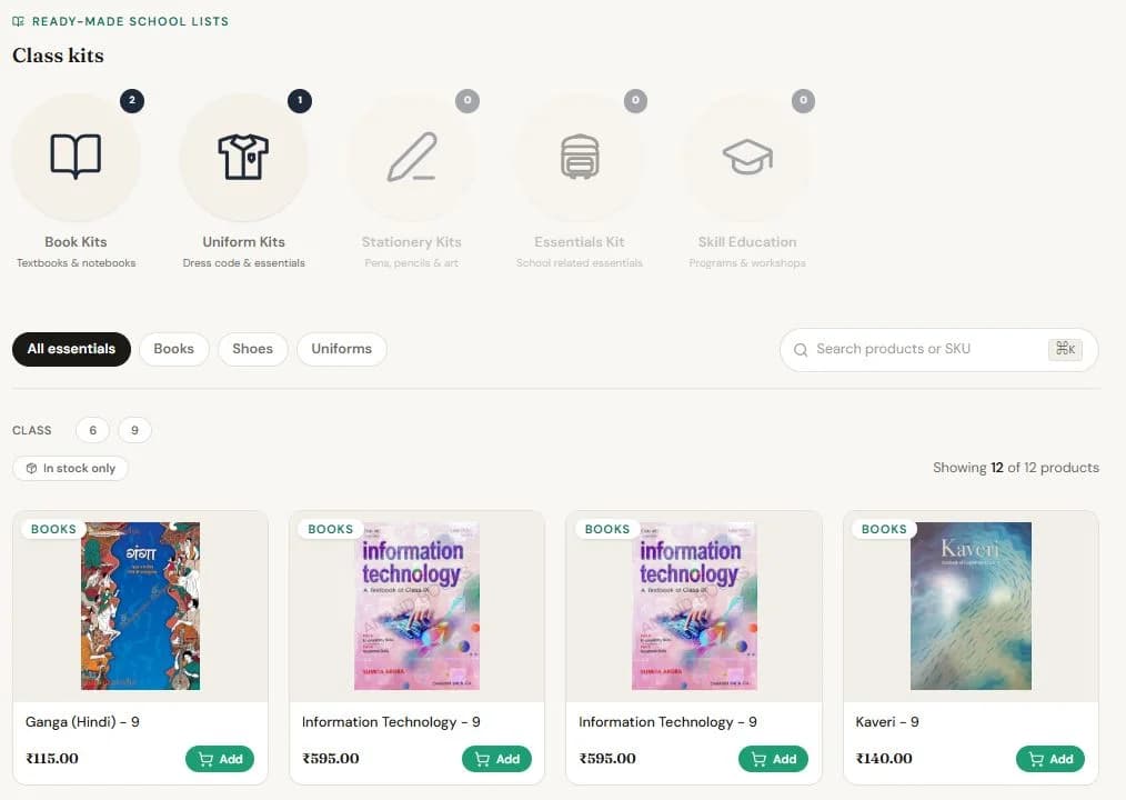 Pick kits or products