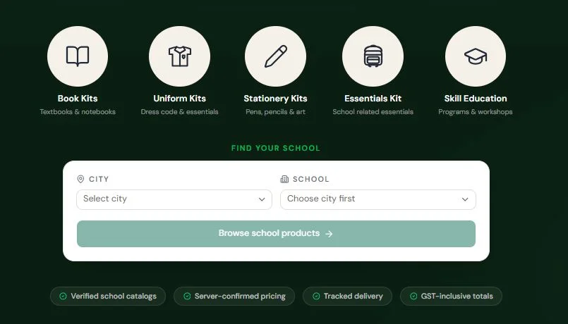 Choose city and school